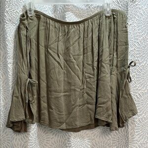 Olive Green Women's Off the Shoulder Top